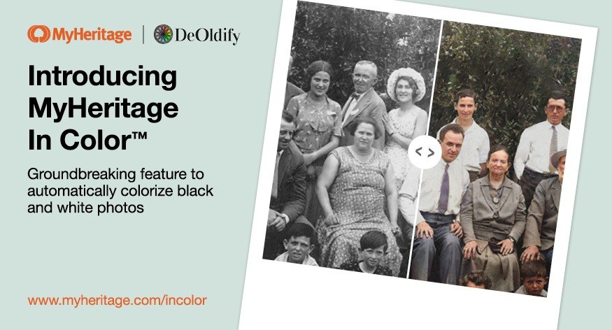 Fargelegg svarthvitt-bildene dine med MyHeritage In Color™, helt automatisk