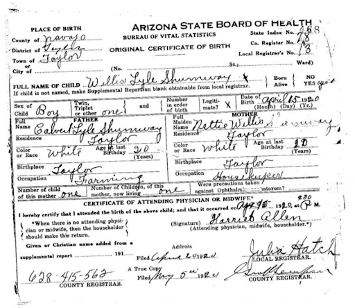 image of sample birth certificate